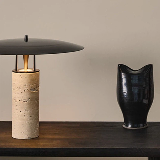 Travertine Lamp Table